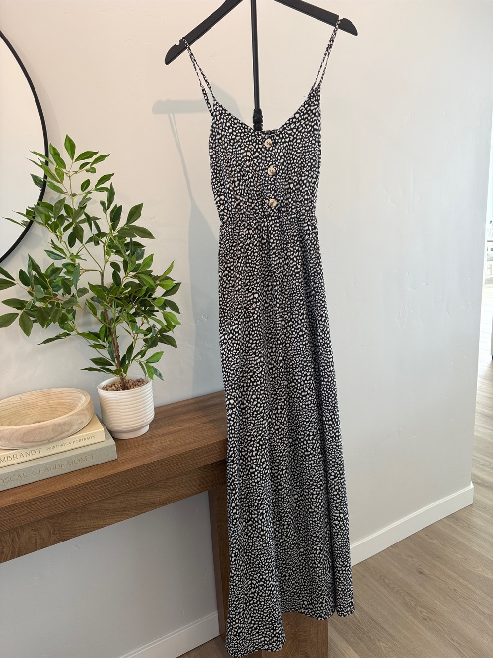 Black and White Spotted Maxi Dress